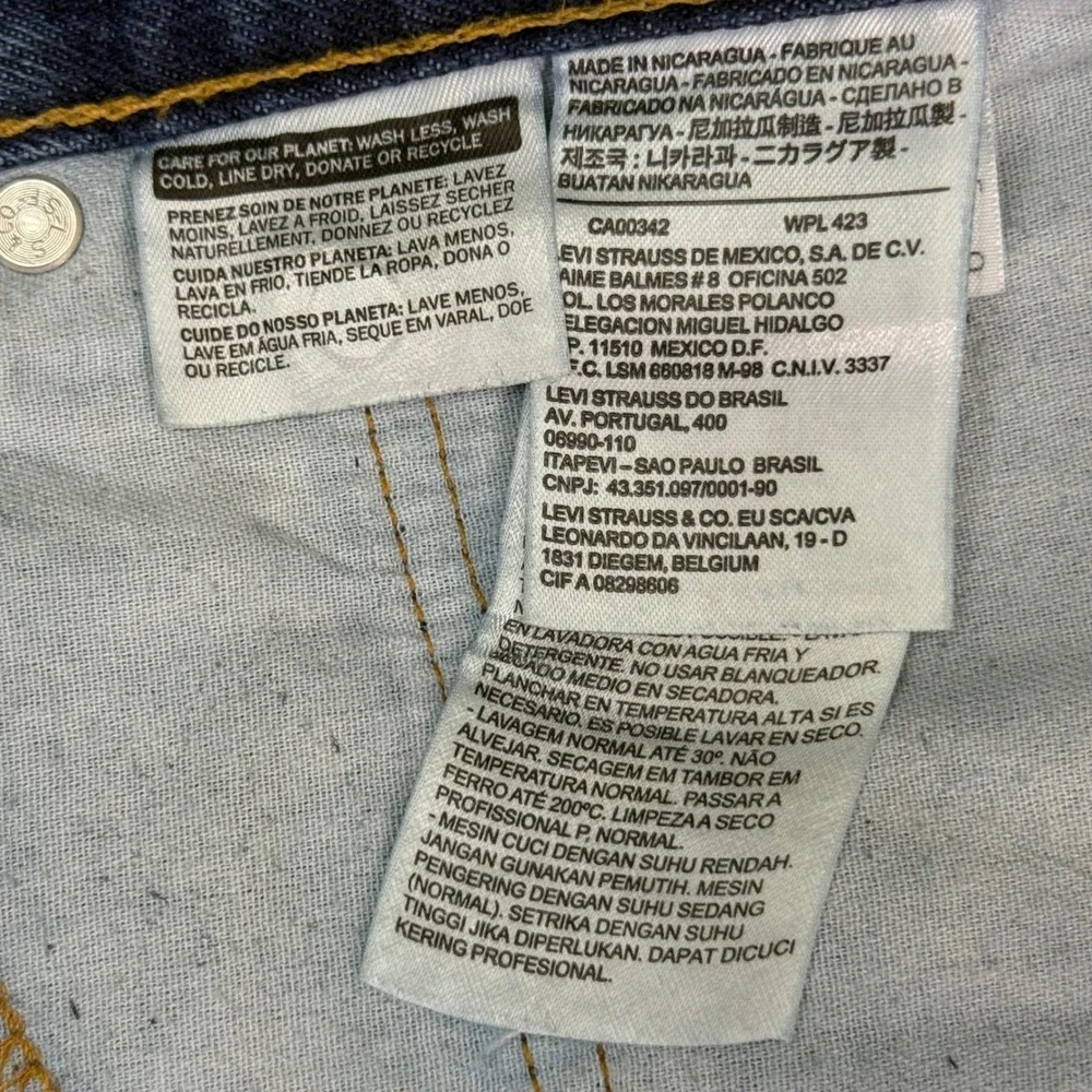 Levis 505 Regular Fit‎ Jeans Mens Dark Wash Straight Leg Denim Blue 43x29